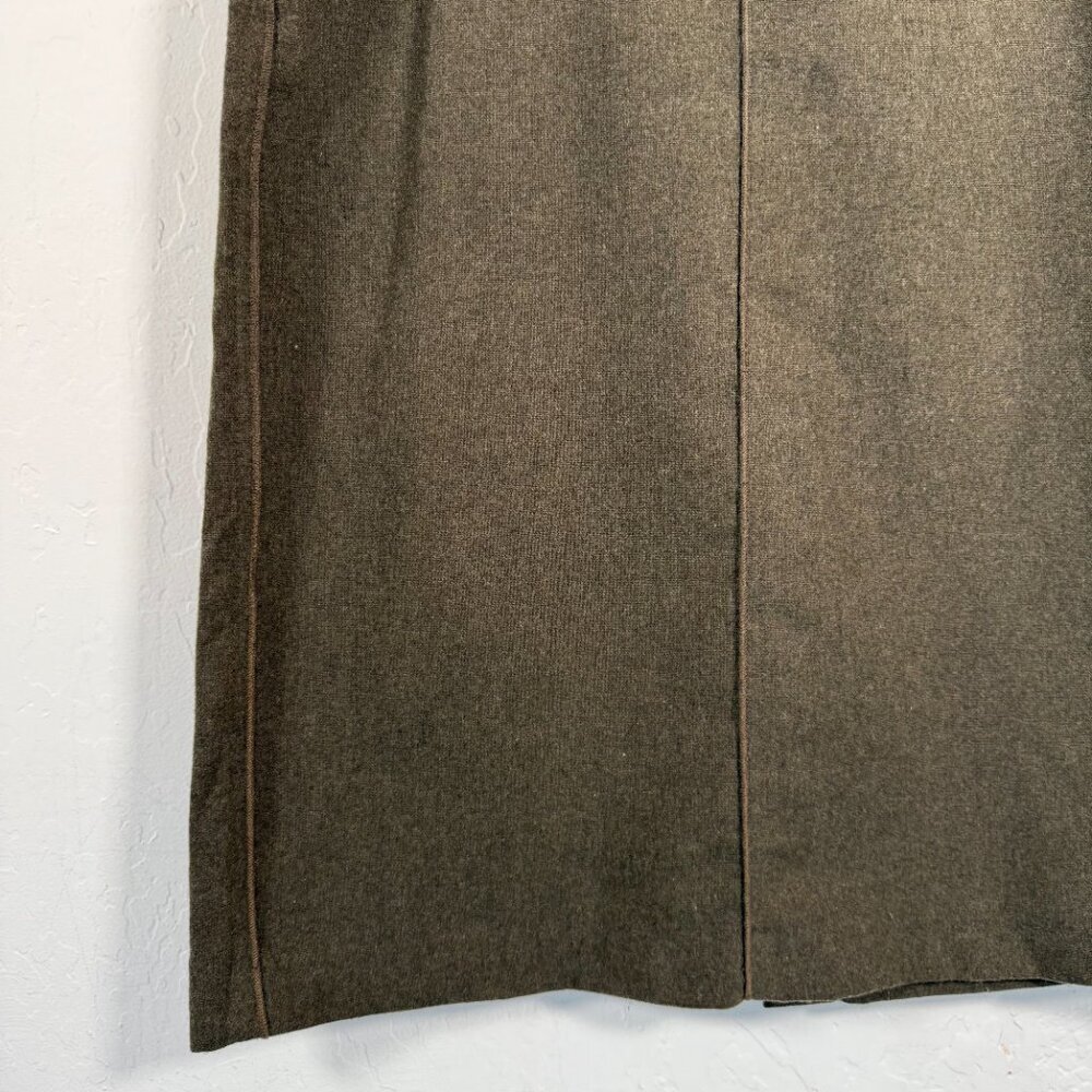 Stefanel Olive Green Knit Adjustable Strap Slit Front Midi A-Line Skirt Size 40 - Picture 6 of 16